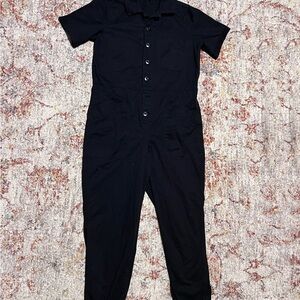 Black Button-Up Jumpsuit
